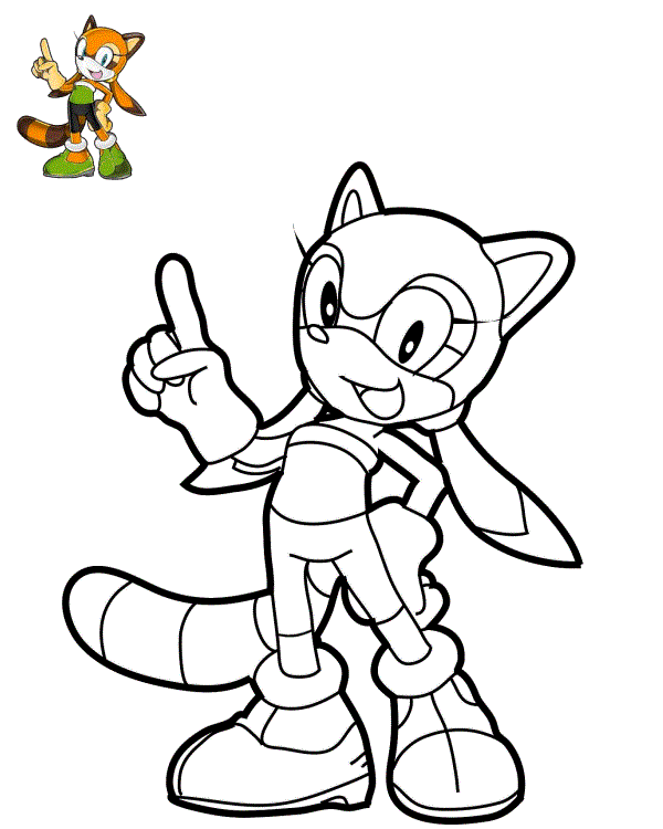 Coloriage Marine The Raccoon - Sonic à imprimer